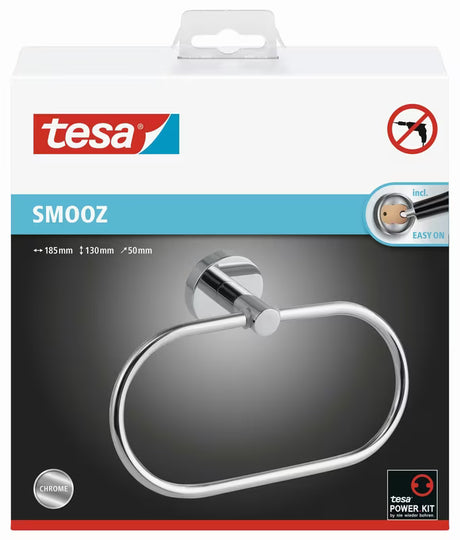 Okrogel kromiran držalo za brisače Tesa Smooz pro za montažo brez vrtanja