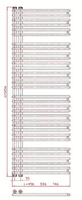 Kombiniran kupaonski radiator Thermal Trend Henrik u antracit boji, 145x60 cm.