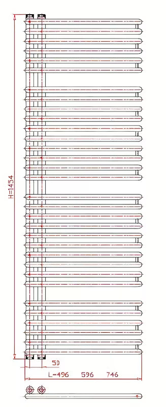 Kombiniran kupaonski radiator Thermal Trend Henrik u antracit boji, 145x60 cm.
