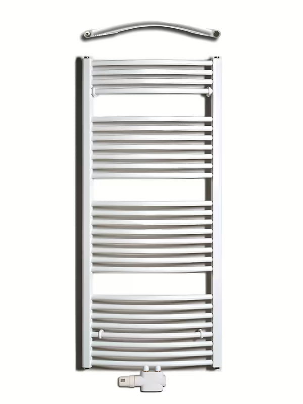 Thermal Trend Kdo kombiniran kopalniški radiator 132x60 cm v beli barvi s sredinskim priklopom