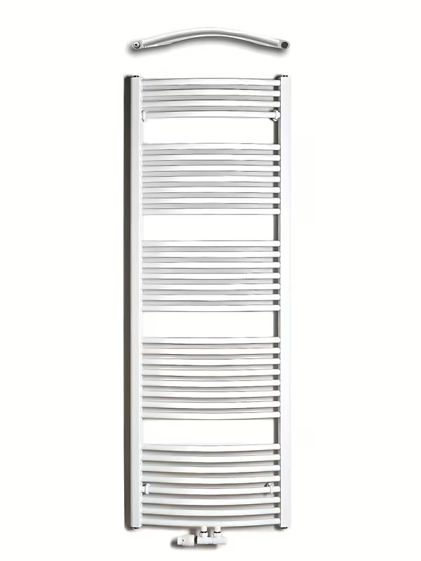 Kombiniran cevni kopalniški radiator Thermal Trend Kdo v beli barvi s sredinskim priklopom.