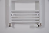 Bel kombiniran cevni radiator Thermal Trend KDO 132x75 cm pro za kopalnico ali hodnik.