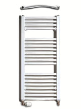 Bijeli kombiniran cijevni radiator Thermal Trend KDO 45x98 cm za kupaonicu.