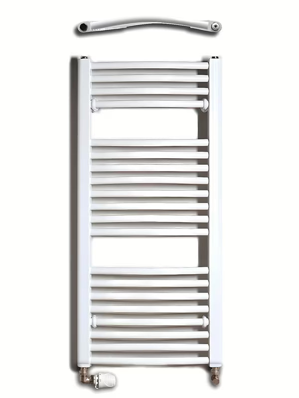 Bijeli kombiniran cijevni radiator Thermal Trend KDO 45x98 cm za kupaonicu.