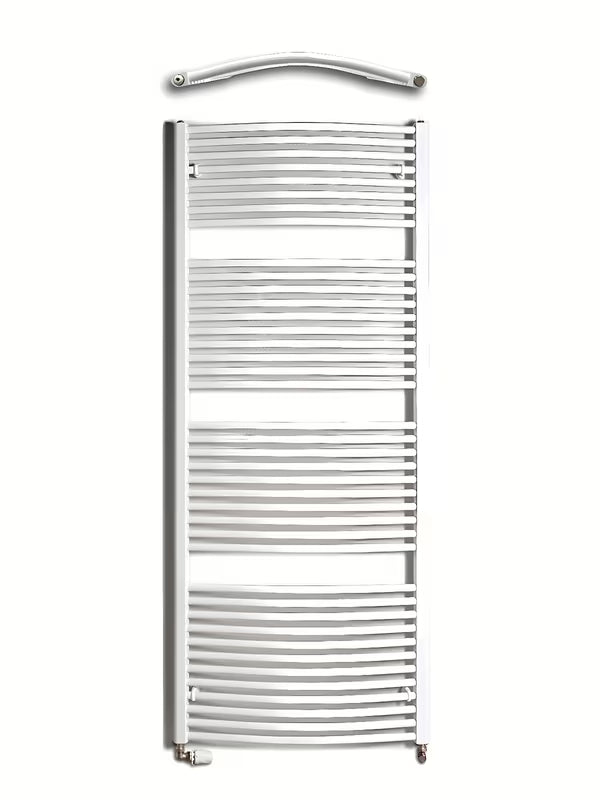 Bijeli kombiniran cijevni radiator Thermal Trend KDO dimenzija 75x185 cm, prikladan za kupaonicu.