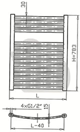 Bel kombiniran cevni radiator Thermal Trend KM 45x78,3 cm pro kopalnico in hodnik.