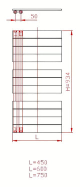 Kombiniran kupaonski radiator Thermal Trend Oliver 60x93 cm u antracit boji