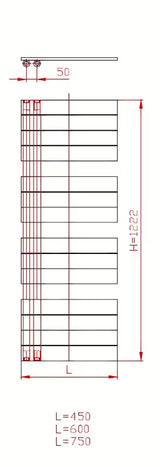 Kombiniran kopalniški radiator Thermal Trend Oliver 45x122 cm v antracitni barvi