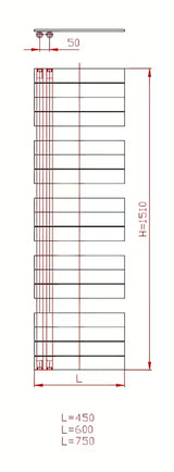 Kombiniran kopalniški radiator Thermal Trend Oliver 151x60 cm v antracitni barvi