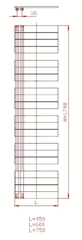 Kombiniran kopalniški radiator Thermal Trend Oliver v antracitni barvi, 179x75 cm