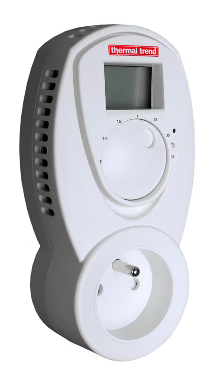 Thermal Trend Termostat TZ 33 za vtičnico z vrtljivim upravljanjem in LCD-zaslonom pro za regulacijo temperature.