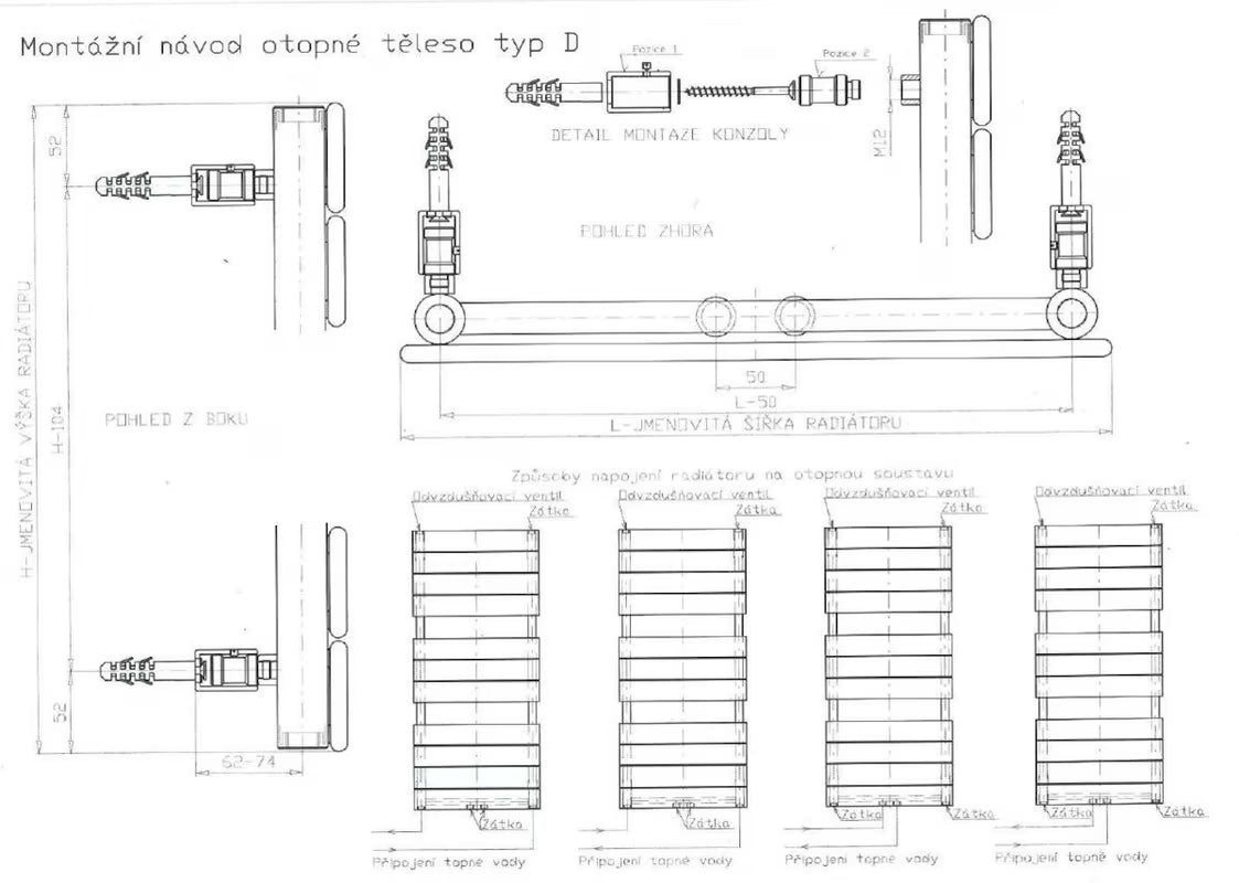 Antracitni kombiniran radiator Thermal Trend Viktor 179x75 cm, prikladan pro grijanje i sušenje ručnika.