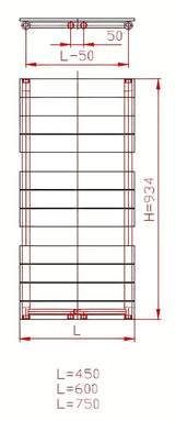 Kombiniran radiator Thermal Trend Viktor 93x45 cm v antracitni barvi pro za ogrevanje in sušenje brisač.