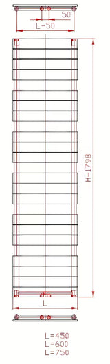 Kombiniran radiator Thermal Trend Viktor 179x60 cm v antracitni barvi pro ogrevanje in sušenje brisač.