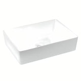 Bel kvadraten umivalnik na ploščo Triomini Slim iz tanke keramike, 55 x 39 cm