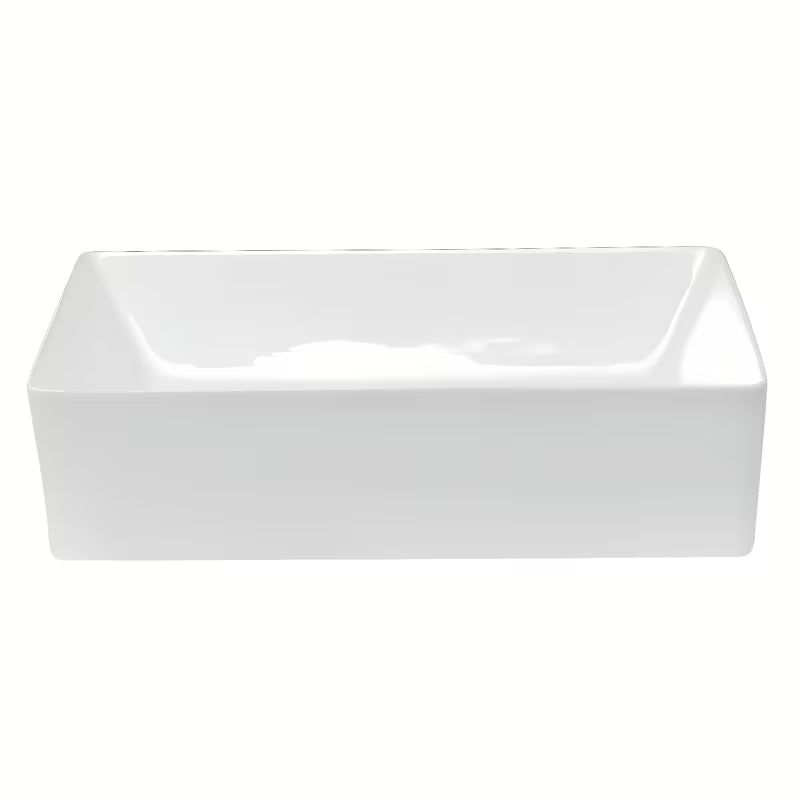 Bel kvadraten umivalnik na ploščo Triomini Slim iz tanke keramike, 55 x 39 cm