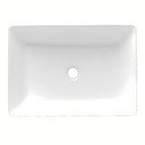 Bel kvadraten umivalnik na ploščo Triomini Slim iz tanke keramike, 55 x 39 cm