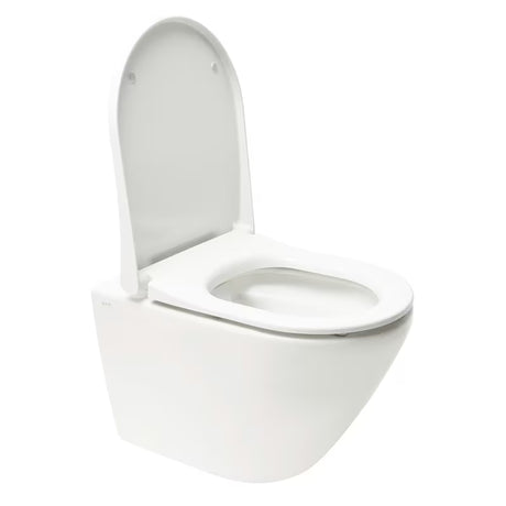 Viseča WC Školjka vitra Integra v beli barvi z Rim-Ex brez splakovalnega kroga in sedežem mehko Zapiranje Soft Close.