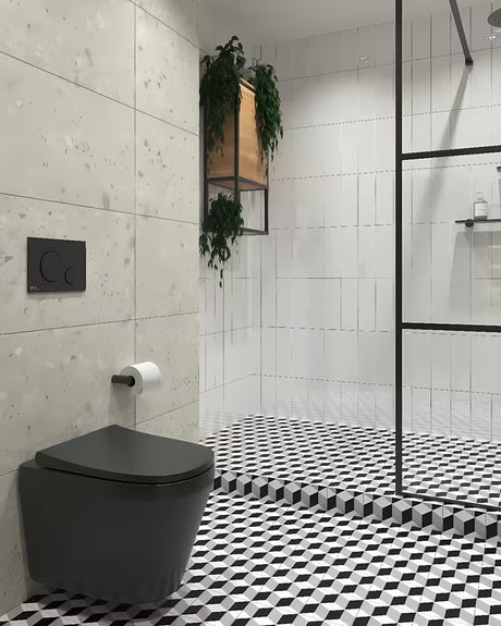 Črna viseča WC školjka vitra Integra s wc desko mehko Zapiranje Soft Close in splakovanjem Rim-Ex