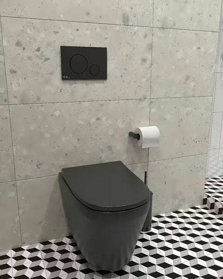 Črna viseča WC školjka vitra Integra s wc desko mehko Zapiranje Soft Close in splakovanjem Rim-Ex