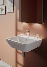 Beli viseče keramični umivalnik vitra Integra 45x40 cm z odprtino pro za armaturo na sredini