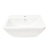 Beli viseče keramični umivalnik vitra Integra 55x45 cm z odprtino pro za armaturo na sredini in prelivom.