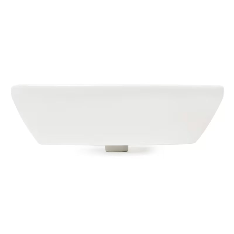 Beli viseče keramični umivalnik vitra Integra 55x45 cm z odprtino pro za armaturo na sredini in prelivom.