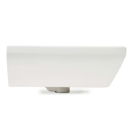 Beli viseče keramični umivalnik vitra Integra 55x45 cm z odprtino pro za armaturo na sredini in prelivom.