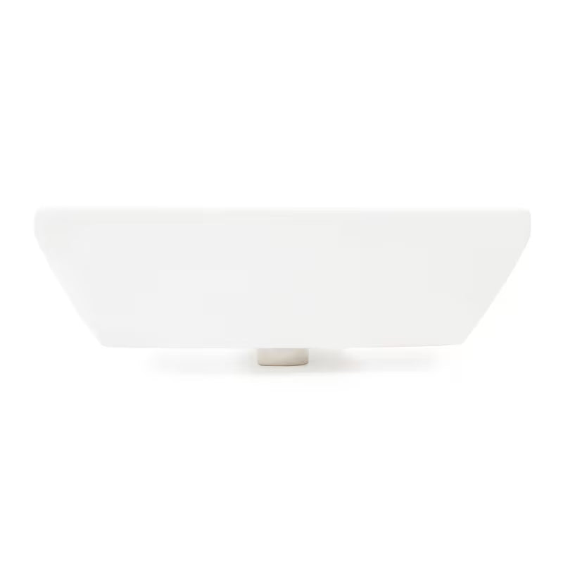 Beli viseči umivalnik Vitra Integra 60x36 cm iz keramike z odprtino pro za armaturo na sredini in prelivom.