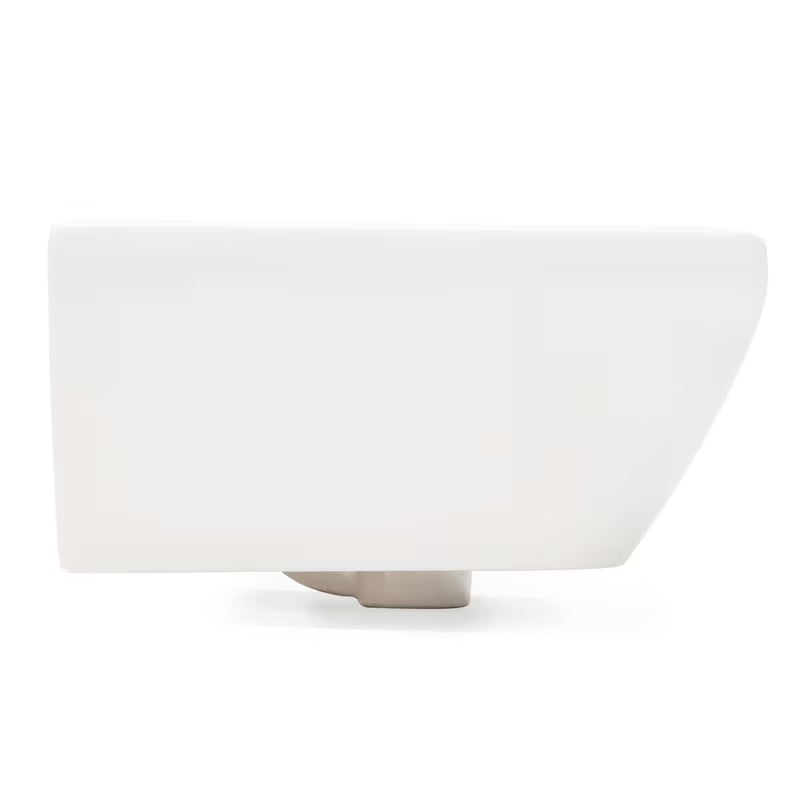 Beli viseči umivalnik Vitra Integra 60x36 cm iz keramike z odprtino pro za armaturo na sredini in prelivom.