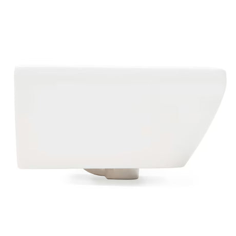 Beli viseči umivalnik Vitra Integra 60x36 cm iz keramike z odprtino pro za armaturo na sredini in prelivom.