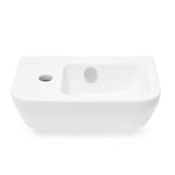 Bel keramični umivalnik Vitra Integra 37x22 cm z odprtino pro za armaturo levo, v sijajni izvedbi