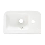 Bel keramični umivalnik Vitra Integra 37x22 cm z odprtino pro za armaturo levo, v sijajni izvedbi