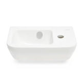 Bel keramični umivalnik Vitra Integra 37x22 cm s prelivom in odprtino pro za armaturo desno