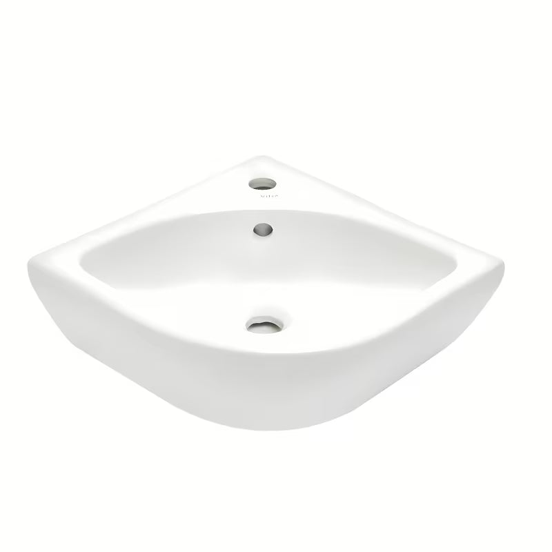Beli kotno umivalnik vitra Integra 56x40 cm s prelivom in odprtino pro za armaturo na sredini