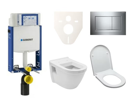 Viseči WC set vitra Integra za vzidavo z modulom, splakovalnikom Geberit in sedežem.