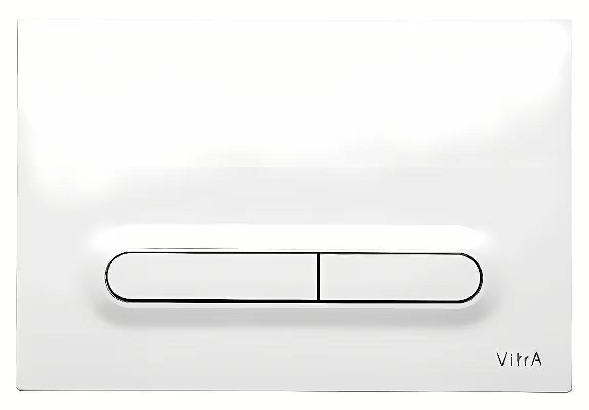 Tipka za ispiranje aktivirna tipka vitra Loop T u sjajnoj bijeloj izvedbi s ovalnim tipkama