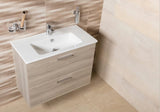 Koupalniški sestav Vitra Mia 79 x 39,5 cm v dekorju cordoba z omarico, umivalnikom, ogledalom in LED osvetlitvijo.