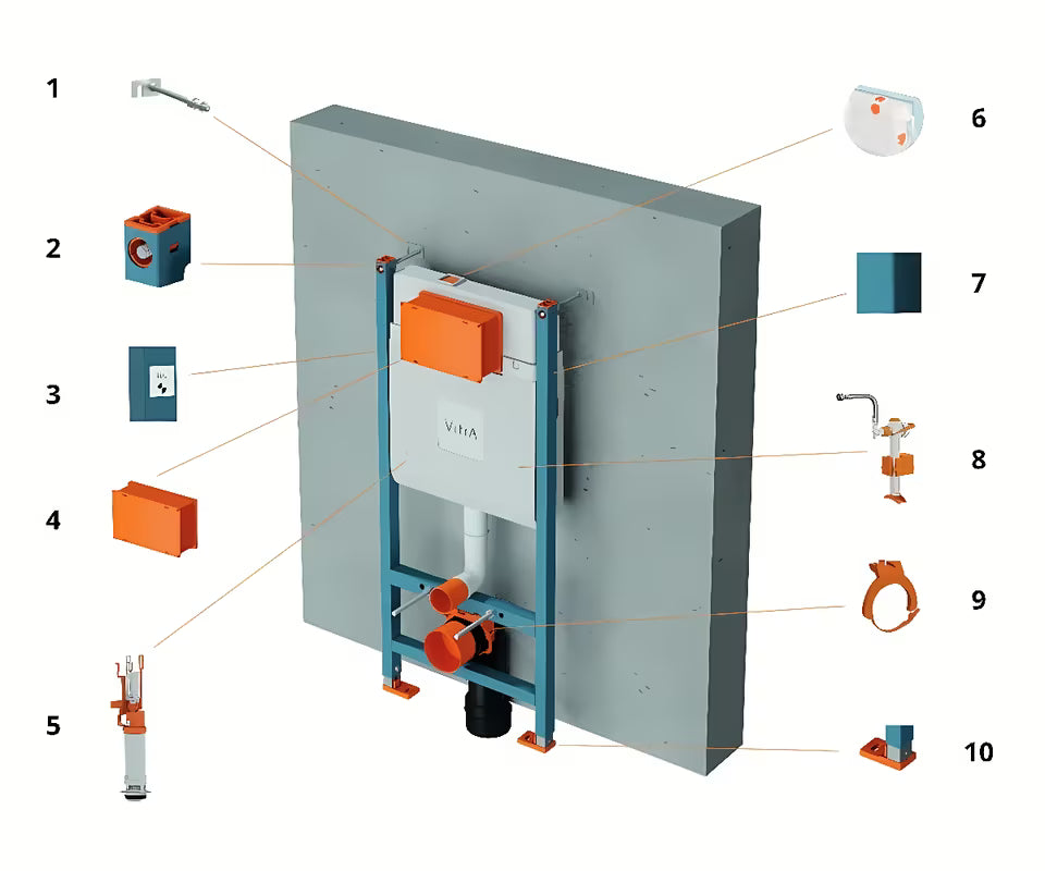 Podometni splakovalnik za WC Vitra pro viseča WC školjka s prednjim pristupom i podesivim ispiranjem