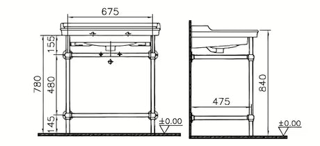 Bijeli keramički viseči umivalnik Vitra Ricordi 80 x 53 cm s otvorom pro za slavinu u sredini i preljevom.