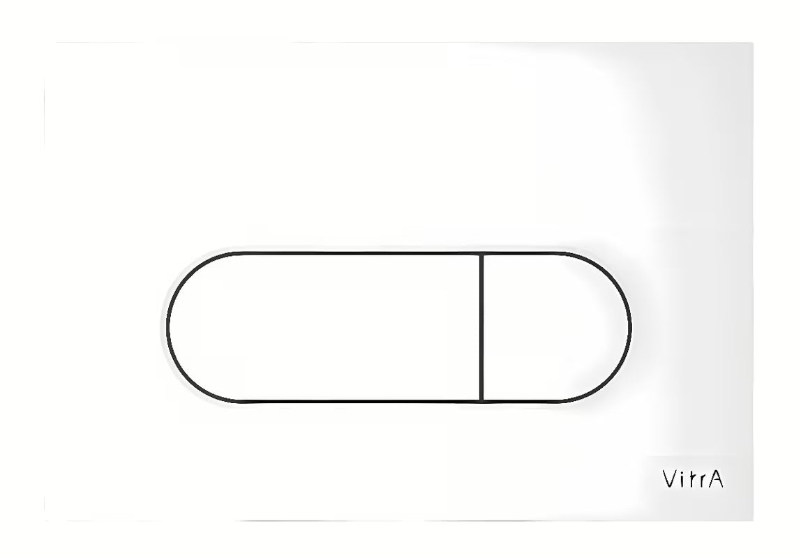 Bela plastična upravljalna splakovalna tipka Vitra Root Round pro podometne module vitra.