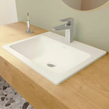 Vgradni umivalnik Vitra S20 55 x 45 cm v beli keramiki s prelivom in odprtino pro za armaturo na sredini
