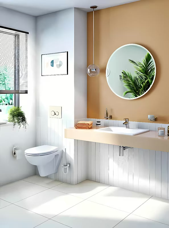 Vgradni umivalnik Vitra S20 55 x 45 cm v beli keramiki s prelivom in odprtino pro za armaturo na sredini