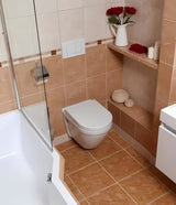 Beli viseča WC školjka vitra S50 z vidnim stranskim pritrjevanjem