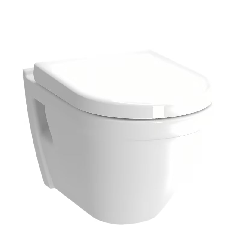 Bijeli viseča WC školjka vitra S50 s vidljivim bočnim pričvršćenjem