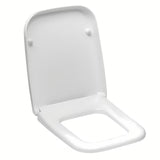 Bel WC deska Vitra Shift iz duroplasta z mehko Zapiranje Soft Close in kovinskimi tečaji s skritim pritrjevanjem.