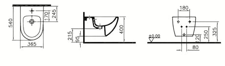 Bijeli viseči bide vitra Shift sa skrivenim pričvršćenjem keramike, bez vidljivih poklopaca i otvora.