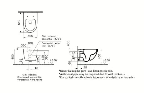 Viseča WC Školjka vitra Shift u bijeloj boji s bide mlaznicom brez splakovalnega kroga