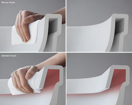 Bijeli viseča WC školjka vitra Shift brez splakovalnega kroga sa skrivenim pričvršćenjem i zaobljenim oblikom.