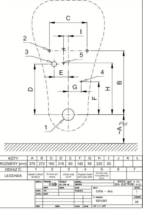 Bijeli urinal vitra s senzorjem s automatskim ispiranjem Sanela